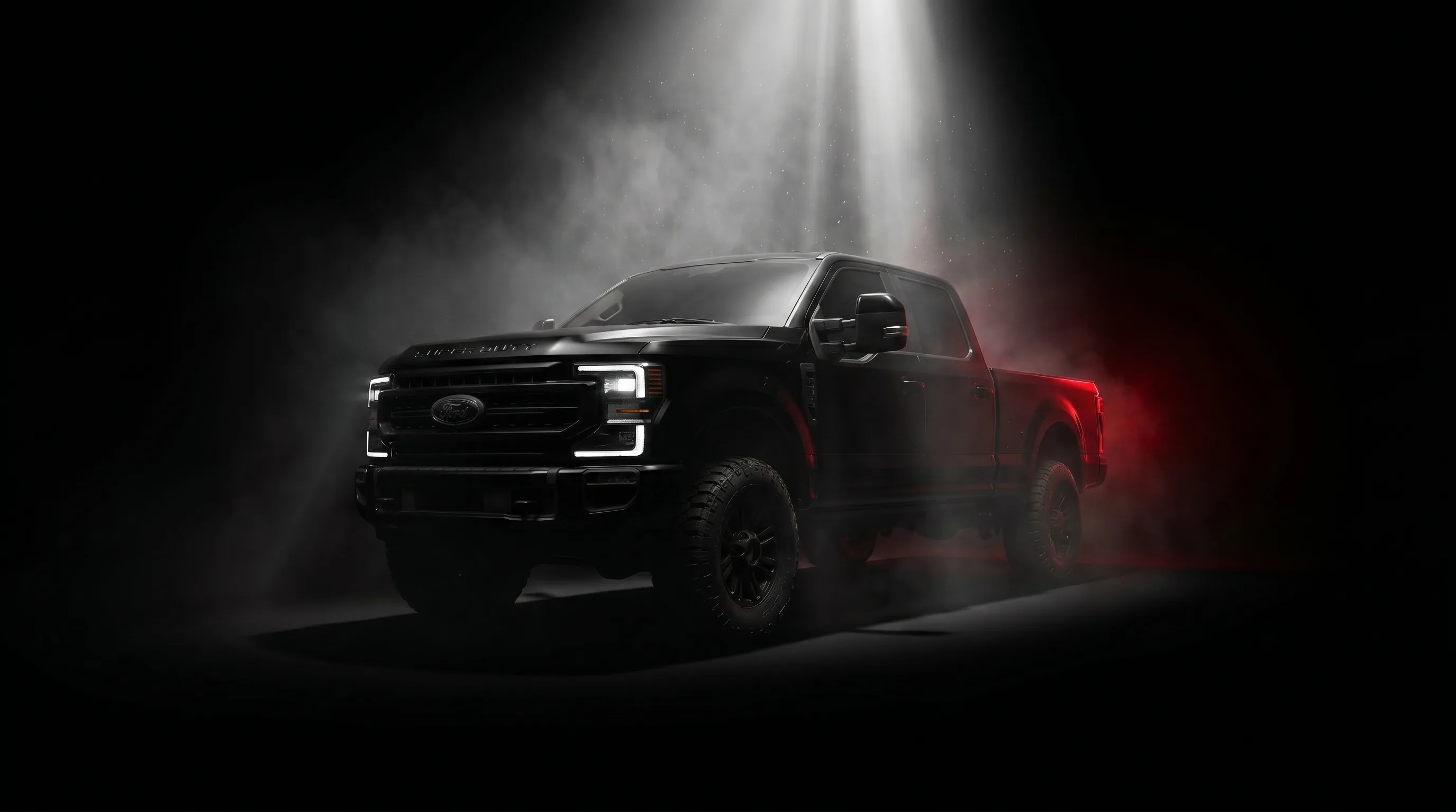 Finished custom truck under studio light